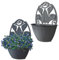 GarPet 2X Blumentopf Wand Blumentopf Wandmontage Wandblumentopf Wandvasen für Pflanzen Pflanzen Wandhalterung Wandtopf Außenbereich 32 cm Anthrazit Rattan Optik