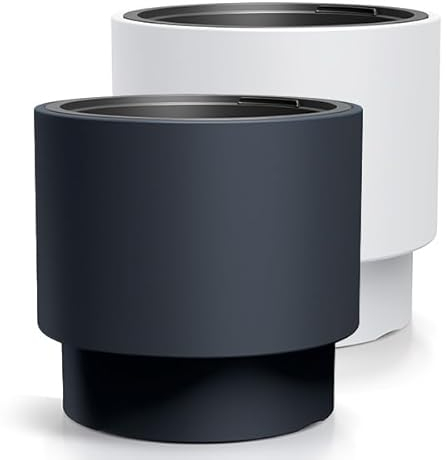 Magubo Macetero Grande para Exterior - Maceta con Inserto de Plástico para Jardín y Balcón (MDBHEN, 40 cm Antracita)