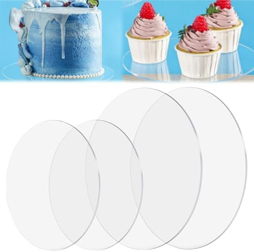 Soporte para Tartas Reutilizable - Base Transparente de Acrílico Redonda para Pasteles