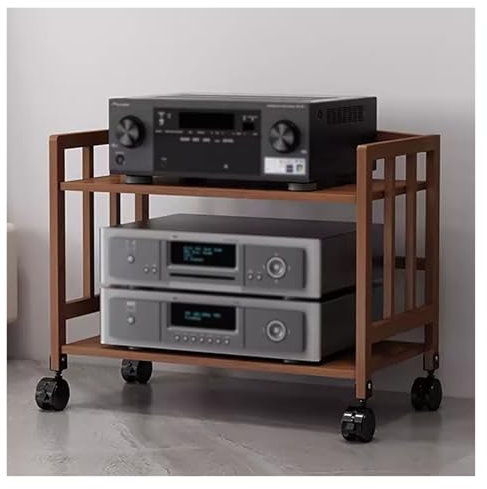 2/3/4/5-stufiger AV-Medienständer, Audio-Rack-Regal, Büro-/Heim-CD-Plattenspieler, Stereo-Receiver-Schrank, Komponenten-Aufbewahrungseinheit mit verstellbaren Regalen/Rollen, Eckregal für Projektor,
