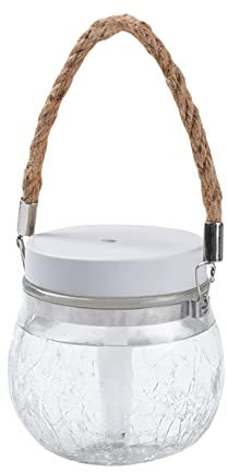 kosingna 400mL Jar Humidifier Glass Humidifier With 7-Color Night Light Rope Handle Oil Cool Desktop USB Powered Humidifier for Home Office Bedroom