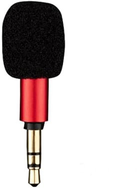 Microfono per computer portatile Sostituzione del microfono da 3,5 mm per telefono cellulare, Mini microfono Microfono portatile del karaoke di 3.5mm Jack Aux 4 Pole/3 Pole per telefono (Red 3 Pole)
