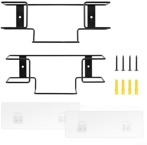Hasaller 2 x Handschuhfach-Halter, Wandhalterung, schwarz, Metall-Handschuhspender, multifunktionaler Handschuhfach-Organizer für Gummi-Latex-Handschuhe, Organizer, Gesichtstücher für Labor, Zuhause,