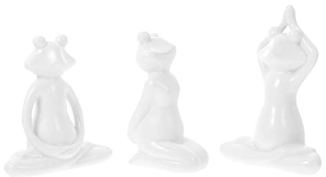 Cabilock Zartes Yoga- -Set Mit Kleinen Fröschen Aus Keramik Für Party-Dekorationen Zu Hause Kreative Frösche Zufälliger Stil