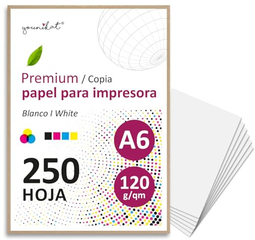 younikat 250 Blatt DIN A6 Premium Kopierpapier 120 g/m² - dv1551 | 105 x 148 mm, Blanko Papier Basteln Notizen Karten Rezeptpapier, Laser- und Tintenstrahldrucker