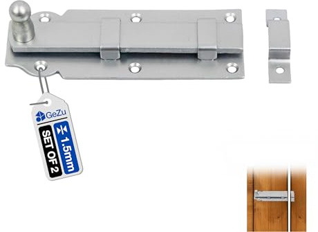 GeZu Impex Verrou de Porte 120 x 45 mm | Galvanoplastie targette de porte blindée fermeture pêne coulissant loquet