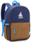 VASCHY Kinderrucksack, Lightweight Quilted Color-blocked Bookbag Schulrucksack für Kindergarten Kinder Jungen Mädchen Kid-15in (für Ordner) Marinebraun