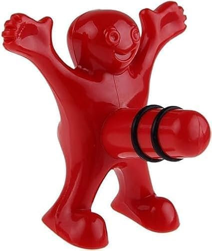 Red Novelty Creative Bottle Stopper Corkscrew Bottle Opener Happy Man Tools, Stopper,Barware Wine Stoppers and Pourers for Home and Kitchen,Barware,Kitchen Tools and Gadgets