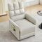 Elektrischer Fernsehsessel mit Fernbedienung, Ruhesessel mit Aufbewahrungstasche, ergonomischer Relaxsessel, verstellbarer Sessel aus Stoff, weicher Polstersessel für Wohnzimmer & Schlafzimmer Beige