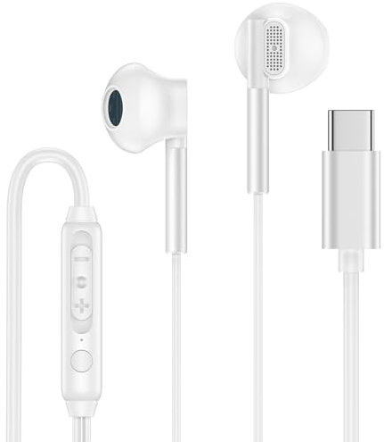 Samsung Wired Headphones USB C Earbuds for Samsung Galaxy A56 S25 Ultra A16 5G A26 A36 A06 5G S24 FE S23 Plus A15 A54 S22 S21,iPhone 16e/16 Plus/16 Pro Max/15,Android Type C Wired Earphones for Pixel9