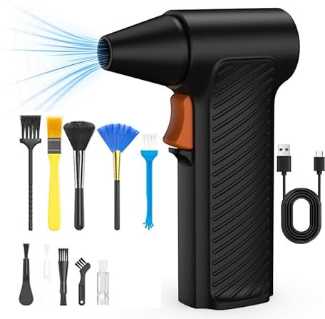 Souffleur Air Comprimé,110000 Tr/Min Souffleur Batterie 5000Mah,Mini Souffleur DéPoussiéReur ÉLectrique,Vitesse RéGlable En Continu, Aspirateur à Air éLectrique Pour Pc,Clavier,Voiture