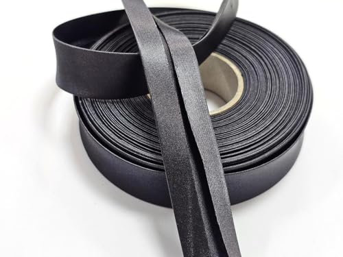 Satin- Schrägband vorgefalzt 40/20mm anthrazit-grau 10m