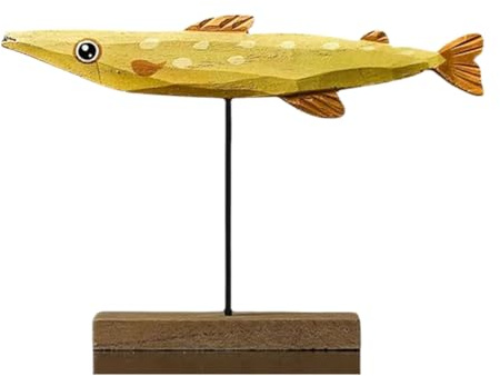 Fuhjythy Wooden Fish Statue Nordic Home Decorations Fish Sculpture Ornaments Living Room Bedroom Restaurant Decoration B
