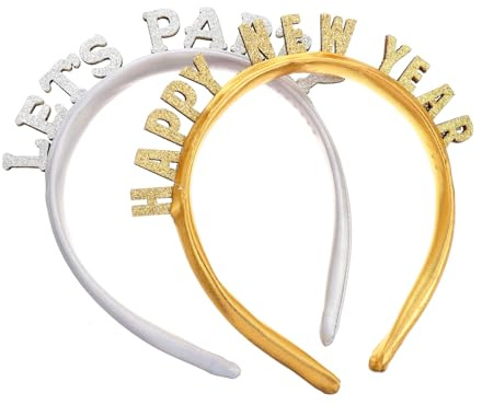 CALLARON 2stücke Pack Haarreifen für Neujahrs-party Festival-haarbänder mit Zahlenmotiven Kopfschmuck für Erwachsene Mädchen