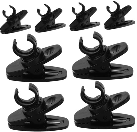 MOTHNUR 10pcs Black Single Mount Mic Clips Sturdy Lapel Tie Clips Compatible with Microphones for Recording Video Interview and Podcast Use