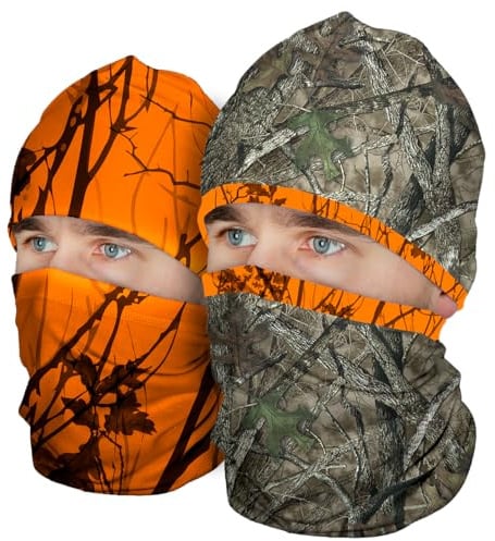Jagdmütze & Schlauchschal Buff Wende – Drückjagd | Jäger Multifunktionstuch | Waldtarn & Schneetarn | Signal Orange Wintertarnung | Balaclava | Jäger Herren Damen Angeln Geschenke