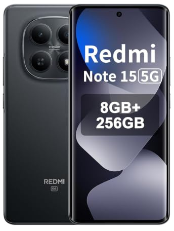 XIAOMI Redmi Note 15 5G 8GB+256GB,Smartphone display AMOLED FHD+da 6,77,Snapdragon 6 Gen 3,fotocamera da 108 MP,batteria da 5520 mAh,nero