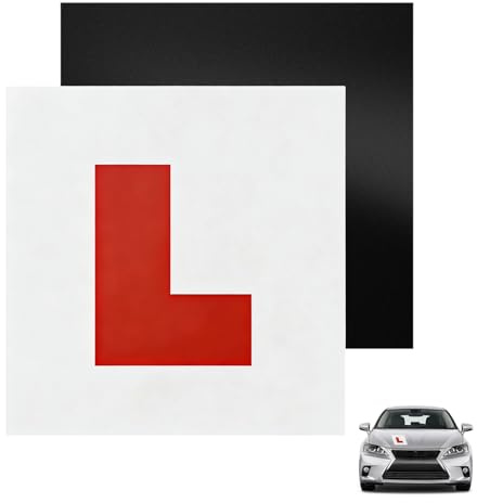 Magnetic L Plates for Car, 2 Pack Fully Magnetic Car L-Plates Red L Plate, L Plate UK for Learner Driver Signs, Durable, Scratch-Free & Weatherproof