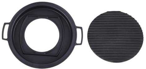 Japanese Mini Hibachi Grill Tabletop Charcoal BBQ Aluminum Alloy Portable Barbecue Grill for Family Camping Picnics Outdoor Cooking (Large Circle)
