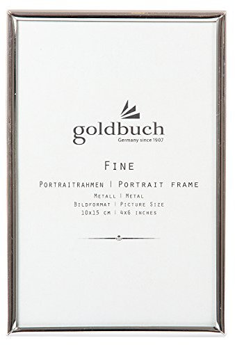 goldbuch 960262 Portraitrahmen Fine, Bilderrahmen für Fotos und Bilder im 10 x 15cm Format, Fotorahmen, Portrait Frame aus Metall, Foto Rahmen Silber