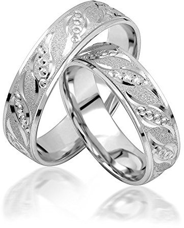 JC Trauringe aus 925 Sterling Silber | Paar-Preis Ehe-Ringe mit kostenfreier Gravur I Partnerringe Freundschaftsringe Verlobungsringe 5,5 mm breit inkl. Etui-Box S004