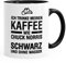 MoonWorks Ich trinke Meinen Kaffee wie Chuck Norris - schwarz und ohne Wasser Tasse schwarz Unisize
