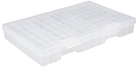 sourcing map Hard Plastic Large Storage Box Battery Holder Organizer Protective Container for 60xAA + 40xAAA Batteries