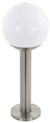 EGLO connect Außen-Wegelampe Nisia-C, Smart Home Außenleuchte, Stehleuchte aus Edelstahl und Glas, Farbe: Silber, weiß, warmweiß, dimmbar, IP44