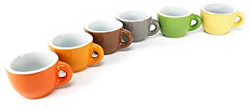 BUYSTAR Set 6 tazzine caffè Multicolore in Ceramica Set Servizio tazzine Tazze Bicchierini caffè Espresso Coffee Colorate Stile Shabby Chic tazzine da caffè