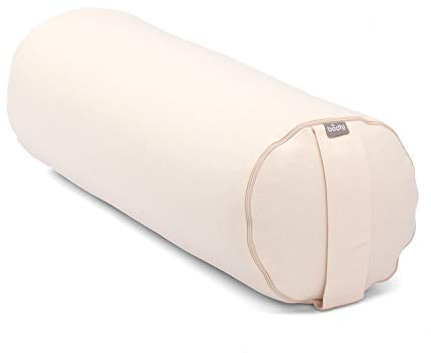 bodhi Yoga Bolster | ECO Serie | Yogarolle mit Kapok-Füllung | Waschbarer Bezug aus 100% Bio-Baumwolle | Yogakissen für Restoratives Yoga | 65 x 22 cm (natur)