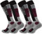 STARK SOUL Ski Funktionssocken, Wintersport Socken mit Spezial Polsterung, 2 Paar (39/42, grau-schwarz-bordaux)