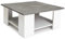 IDMarket - Table Basse carrée ELI Blanche Plateau Effet béton