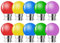 MZYOYO Lot de 10 ampoules LED B22 1W,ampoule écoénergétique colorée Couleur,Ampoule de Noël,Ampoules Guirlande Rouge, Jaune, Bleu, Vert, Violet, (équivalent 5W)