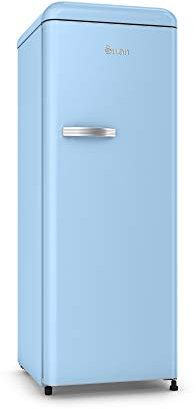 Swan SR11055BLN Retro Tall Fridge with Ice Box, 62/38 Split, Stand Alone Freezer Operation, Blue