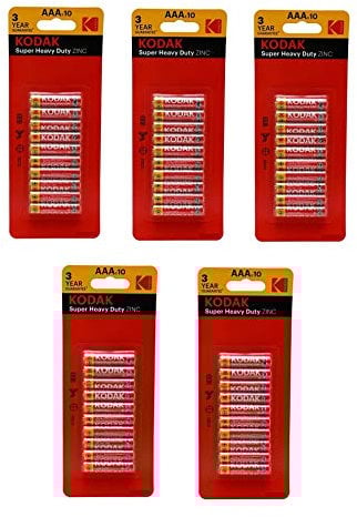 AAA Batteries Super Heavy Duty Zinc Carbon Batteries 50 Pack