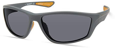 Timberland TBA9272 Herren Sonnenbrille, Casual Sonnenbrille in Leichtem Design, Rechteckige Linsenform, Rauchgrau polarisierte Gläser, Grau