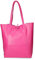 Chicca Borse Borsa a Mano Shopper da donna in pelle made in Italy - 40x36x11 cm - Colore Fucsia
