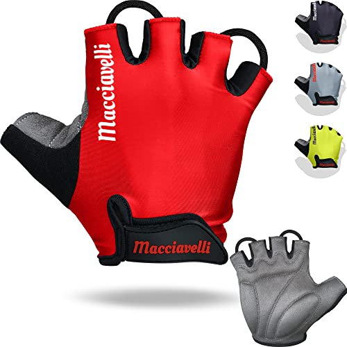 MACCIAVELLI Fahrradhandschuhe Herren Damen - Halbfinger MTB Fahrrad Handschuhe - Sommer Radsporthandschuhe für Mountainbike, Rennrad & Downhill