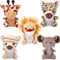 ANBOOR 5 Stück kleine Tiere gefüllt schungeltier-Plüsch-Set 12 cm süße Safari-Kuscheltiere mit Schlüsselanhänger für Party-Gefälligkeiten Ostern Deko(sitzend)