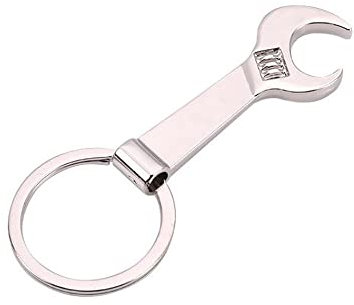 ARFUKA Bottle Opener Keyring Metal Mini Wrench Pendant Beer Opener Beverage Soda Beer Bartender Bottle Opener Keychain Christmas Birthday Gift for Men and Women Silver