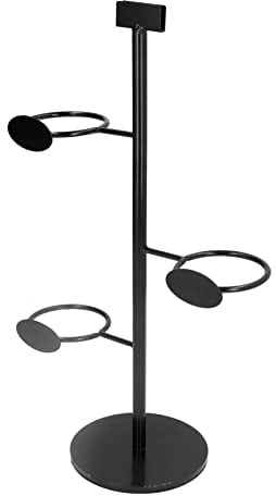 01 02 015 Cup Holder, Cocktail Tree Stand, 3 Holes Black Metal Display Stand, Simple Stylish Cup Display Stand, Glass Cup Holder Countertop Stand for Party Restaurant Milk Tea Shop