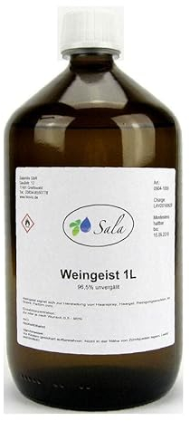 Sala Weingeist Ethanol Alkohol 96,5% unvergällt 1 L 1000 ml Glasflasche