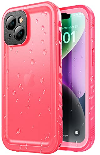 SPORTLINK for iPhone 14 Waterproof Case - Shockproof Heavy Duty Front and Back Cover with [Built in Screen/Camera Protector] 360 Full Body Protective [Dustproof][IP68 Underwater]-6.1 Pink