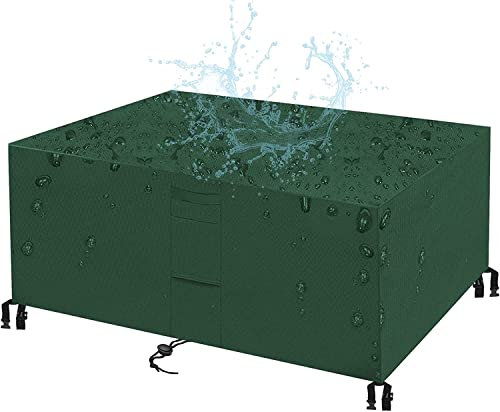 Abdeckung für Gartenmöbel Schwerlast 420D Rechteckige Schutzhülle,wasserdichte Atmungsaktives Staubfest Anti-UV Abdeckhauben Gartenmöbel Abdeckung für Tisch und Stühle