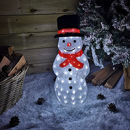 Snow Time 52.5cm Acrylic Snowman in Top Hat Light Up Christmas Decoration (RS04914)