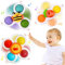 LinStyle 3 Pièces Jouet Spinner Bebe Ventouse Bébés 1 2 3 Ans, Jouets de Douche Sensoriels, Chaise Haute Enfant Voiture Piscine Jeux d'éveil Cadeau Anniversaire Bebe Filles Garçons