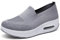 Hotcham Zapatillas De Deporte Zapatos Respirado Ligero Malla Talla 35-42 Mujeres Deporte Running Zapatillas Sacudir Casual Zapatos Height-Increasing Sneaker Gris, EU39 EU