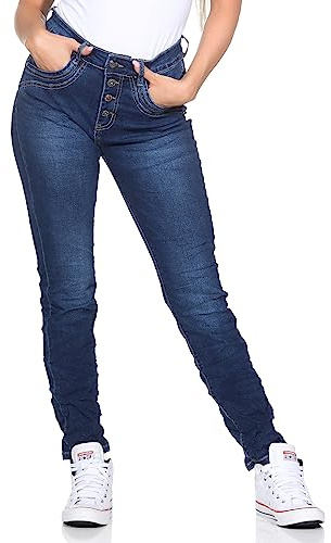 Karostar Denim Hose Sweat Design Jogginghose Boyfriend Jeanshose Stretchjeans Kordelzug 89