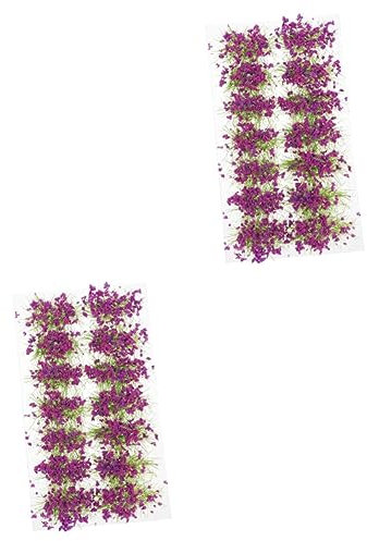 Toyvian 2 Kisten Grasschuppen Modell Grasbüschel DIY Ministräucher Büsche Blumenbüschel Miniatur Gefälschte Blütentraube Mini- Kunststoffharz Modellieren Gefälschte Blumen Violett