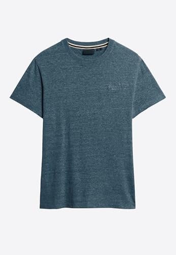 Superdry, T.Shirt Essential Logo EMB Tee, M1011245A, Alaskan Blue Marl, XL, Man, Adulto